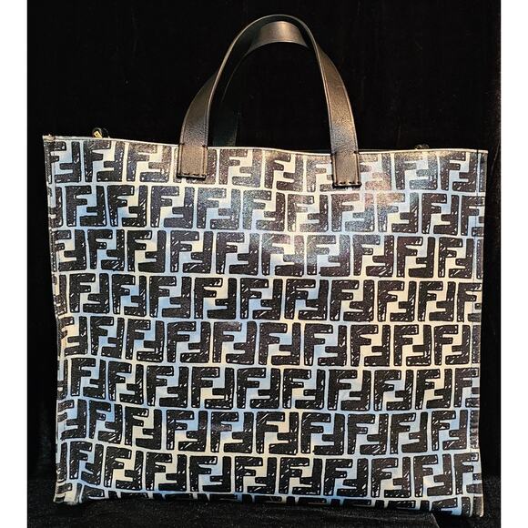 Fendi Shopper Tote Joshua Vides Zucca Coated Canvas Large - Picture 11 of 16